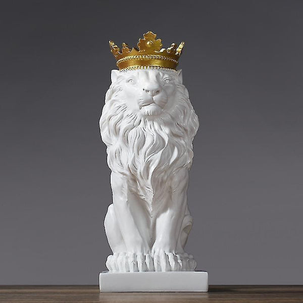 Sculptures statues nordic style abstract lion king statue for decor 17x10x8cm gold