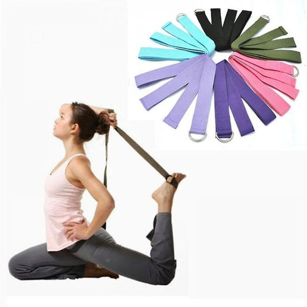 Yoga mat bags straps 1.8Mx3.8Cm yoga strap adjustable d-ring durable cotton exercise straps buckle purple