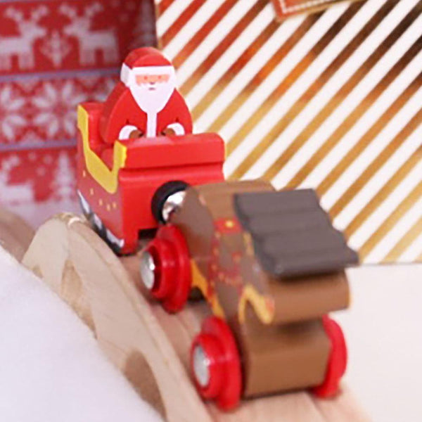 Toy Trains Train Sets Bigjigs Rail Santa Sleigh with Reindeer - Other Major Wooden Rail Brands are C