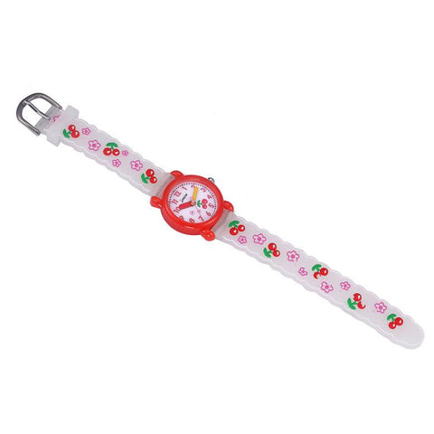 Waterproof Luminous LED Digital Touch Children watch  - White Cherry