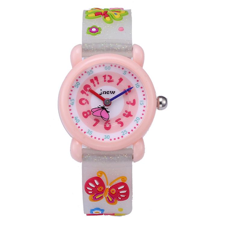 Waterproof Luminous LED Digital Touch Children watch  - White Butterfly