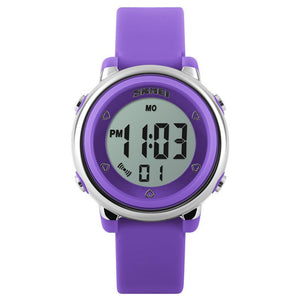 Waterproof Luminous LED Digital Touch Children watch  - purple