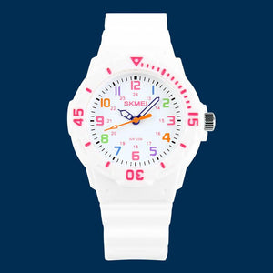 Waterproof Luminous LED Digital Touch Children watch  - White