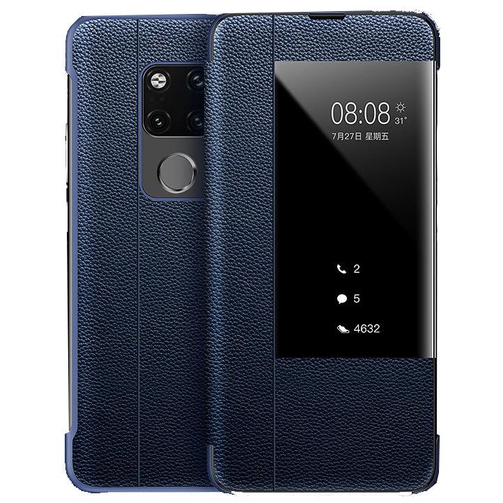 Leather Flip Case for Huawei P10 Plus Blue lvwawa-8