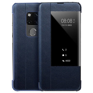Leather Flip Case for Huawei P10 Plus Blue lvwawa-8