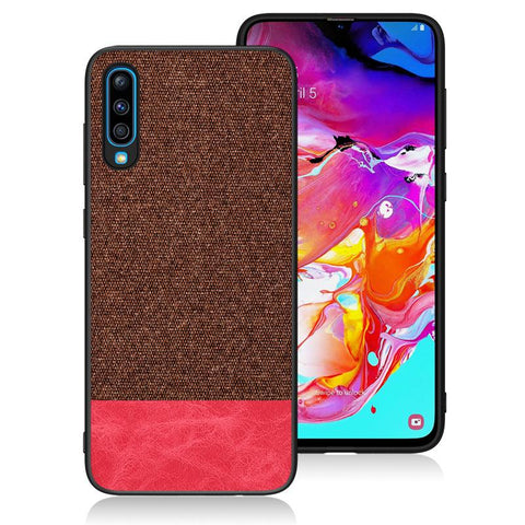 Anti impact Case for Samsung Galaxy A10S Brown&Red oukasi-84