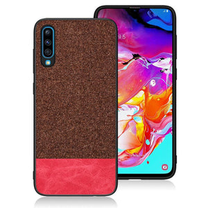 Anti impact Case for Samsung Galaxy A30S Brown&Red oukasi-223