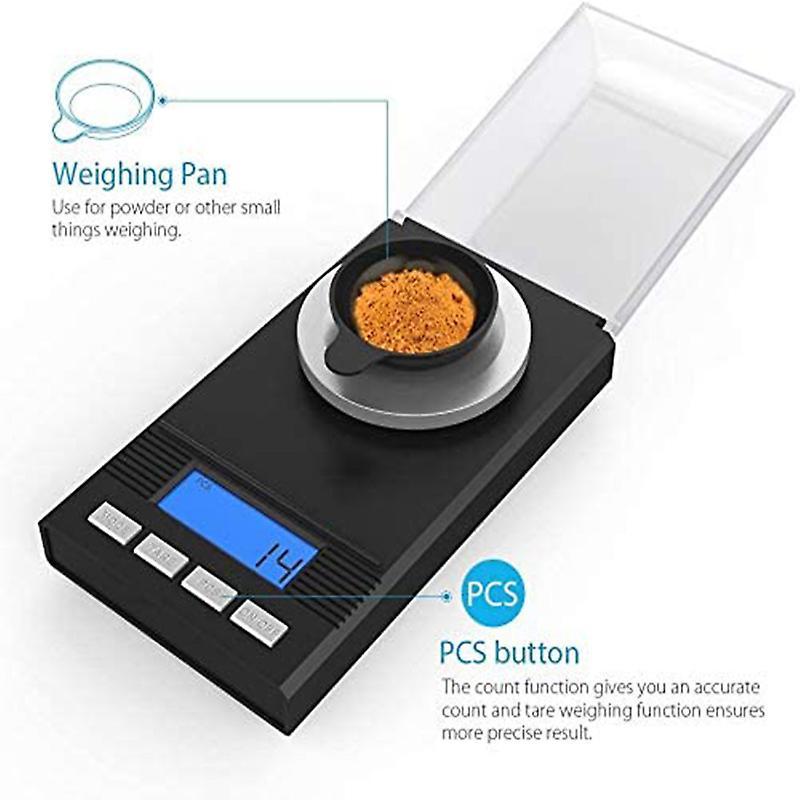 50g / 0.001g Milligram Scale Fine Scale Mg Scale Milligram Scale Pocket Scale Laboratory Scale With Lcd Display Letter Scale Professional Digit Measuring Scales