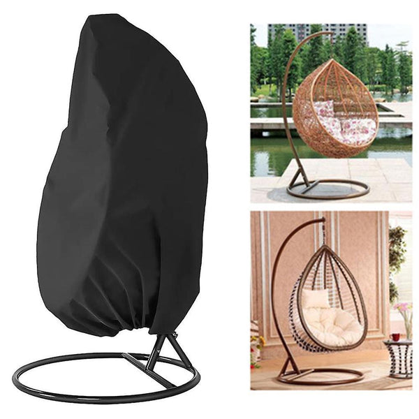 Black Hanging Chair Protective Cover Waterproof Windproof / Weatherproof Outdoor Furniture Covers