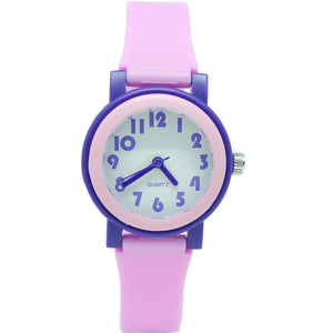 Waterproof Luminous LED Digital Touch Children watch  - Purple & Pink