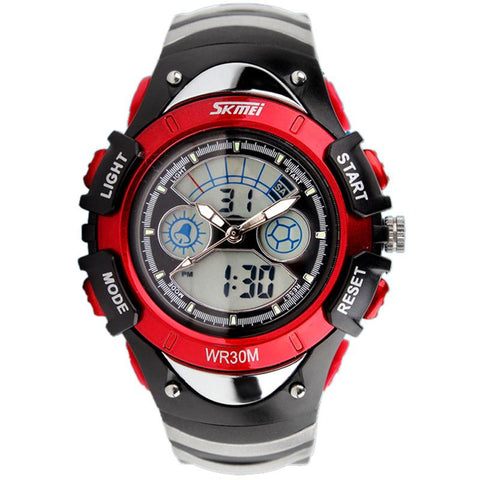 Waterproof Luminous LED Digital Touch Children watch  - red