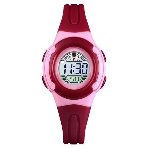 Waterproof Luminous LED Digital Touch Children watch  - red