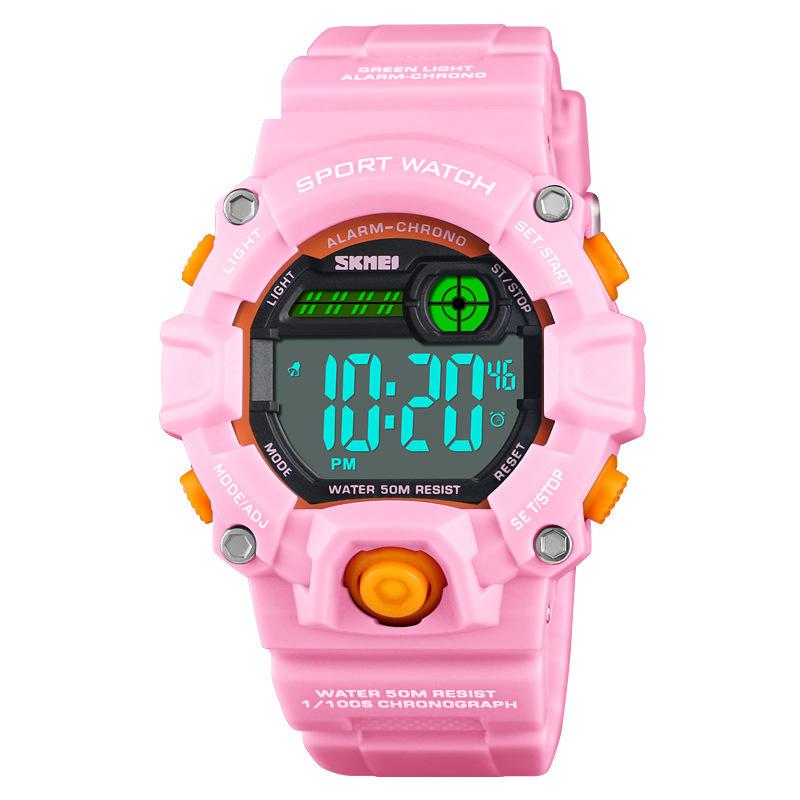 Waterproof Luminous LED Digital Touch Children watch  - Pink