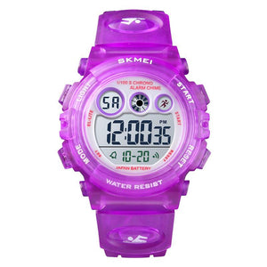 Waterproof Luminous LED Digital Touch Children watch  - purple