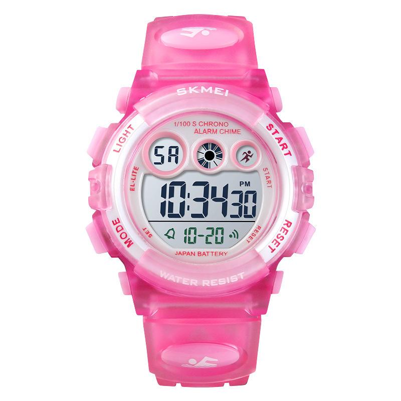 Waterproof Luminous LED Digital Touch Children watch  - Pink