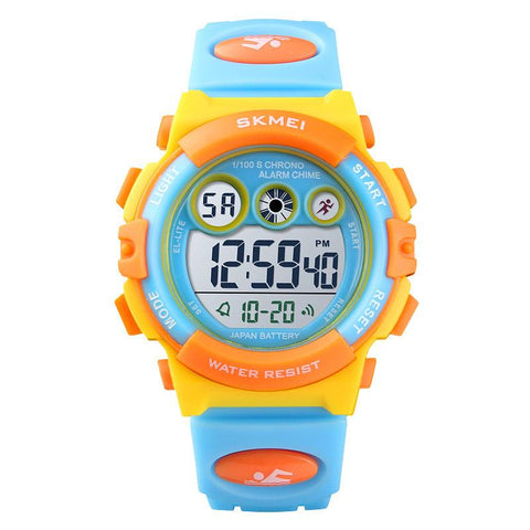 Waterproof Luminous LED Digital Touch Children watch  - Yellow & Blue