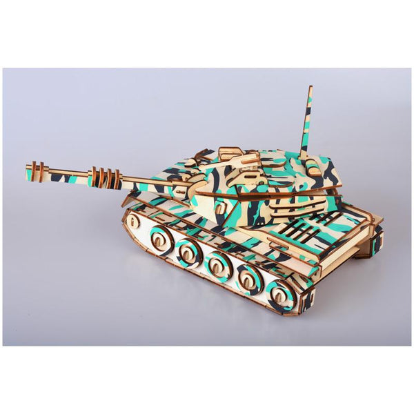 Develop kids intelligence Wooden 3D Puzzle 152 pieces - Main battle tank