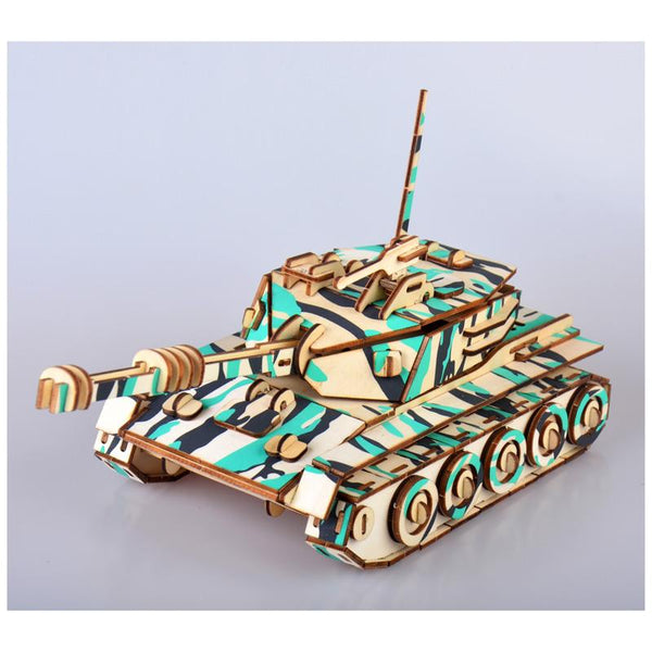 Develop kids intelligence Wooden 3D Puzzle 152 pieces - Main battle tank