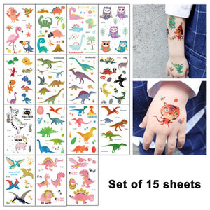 3d Girls Boys Temporary Tattoos For Kids Party Favor Birthday Decoration Tattoo Set Children Face Temporary Stickers Waterproof Arm Hand Diy Fake Tato Tattooing Inks