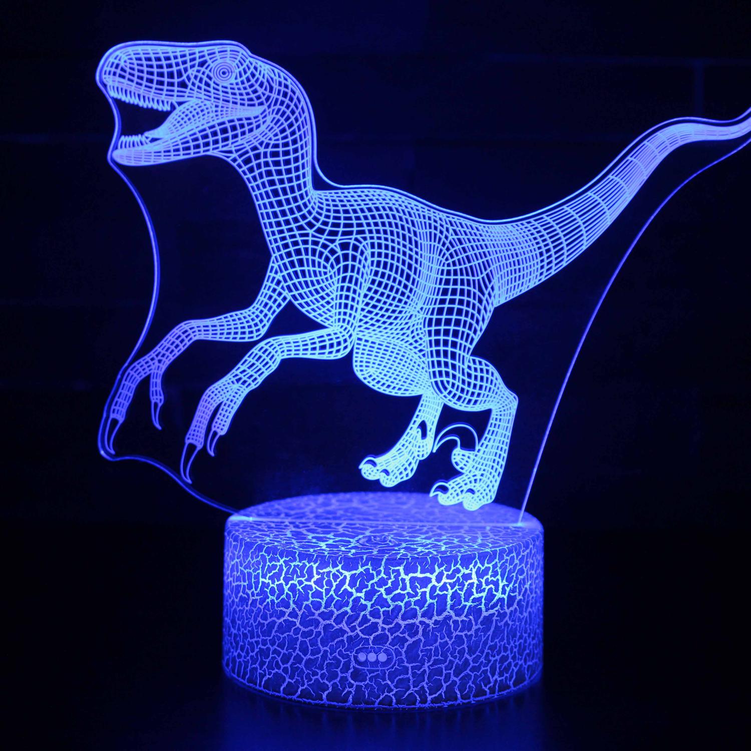 3D Touch Light Night 7 colors remote control - Dinosaur #25