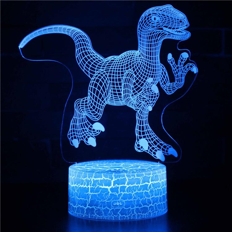 3D Touch Light Night 7 colors remote control - Dinosaur #23