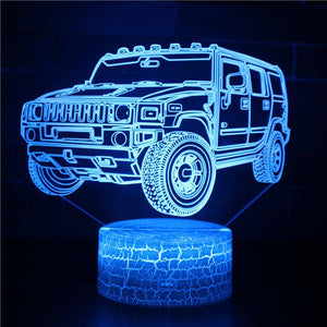 3D Touch Light Night 7 colors remote control - Voiture #104