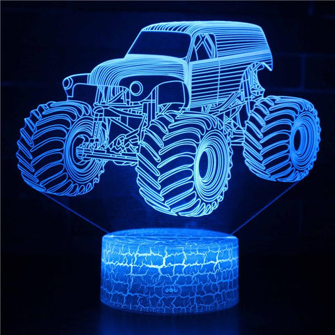 3D Touch Light Night 7 colors remote control - Voiture #105