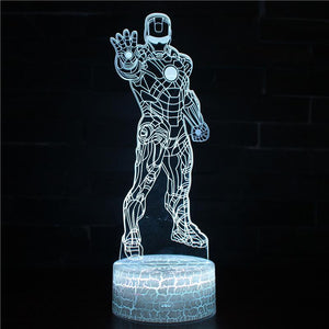 3D Touch Light Night 7 colors remote control - Iron man #212