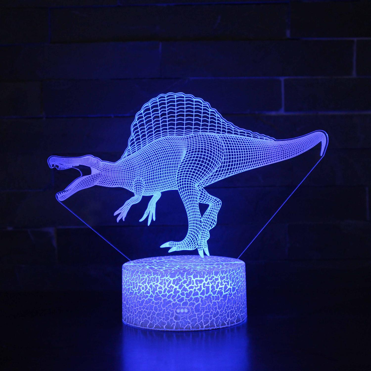 3D Touch Light Night 7 colors remote control - Dinosaur #56