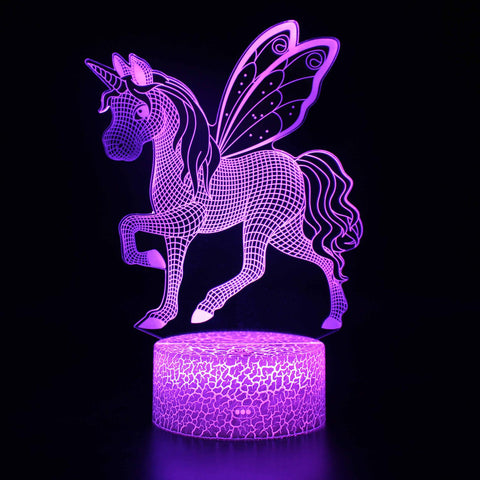 3D Touch Light Night 7 colors remote control - Unicorn #59