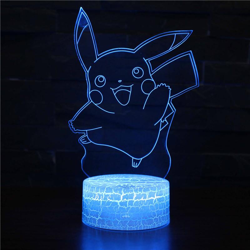 3D Touch Light Night 7 colors remote control - Pikachu #139