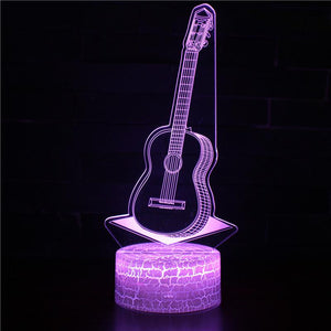 3D Touch Light Night 7 colors remote control - Guitare #347