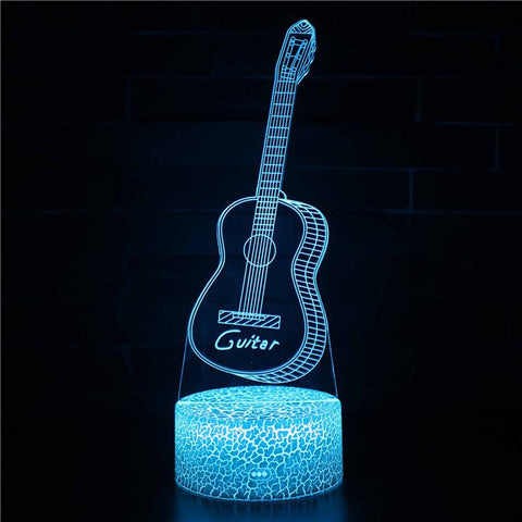 3D Touch Light Night 7 colors remote control - Guitare #349