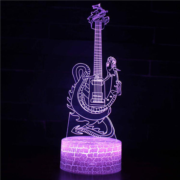 3D Touch Light Night 7 colors remote control - Guitare #350