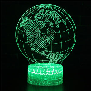 3D Touch Light Night 7 colors remote control - Globe #322