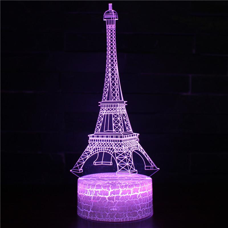 3D Touch Light Night 7 colors remote control - Tour Eiffel #327