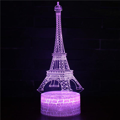 3D Touch Light Night 7 colors remote control - Tour Eiffel #327