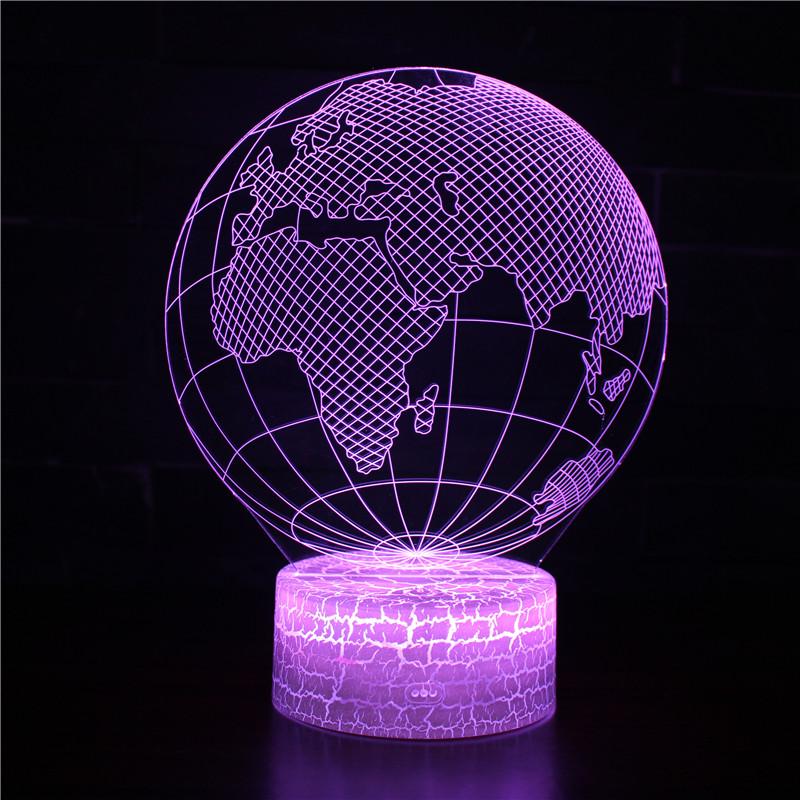 3D Touch Light Night 7 colors remote control - Globe #325