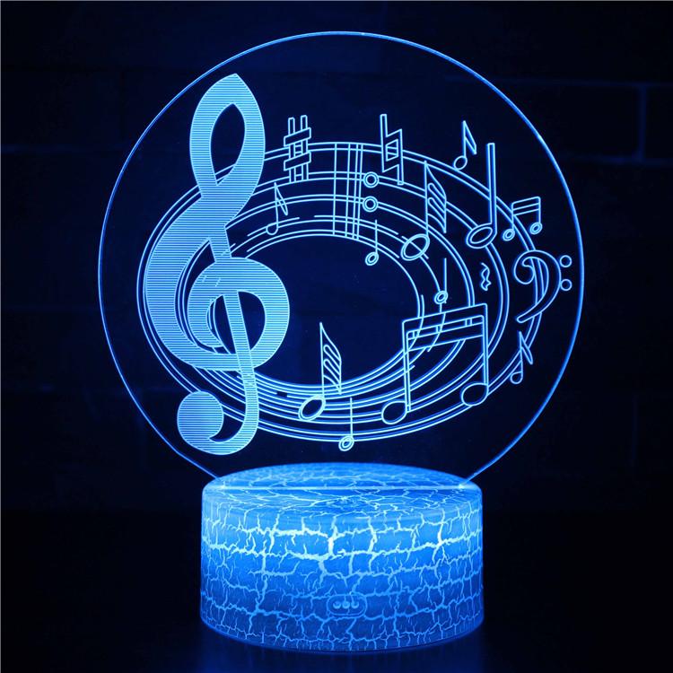 3D Touch Light Night 7 colors remote control - Note de musique #354