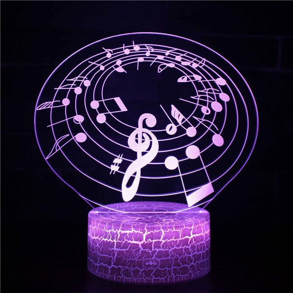 3D Touch Light Night 7 colors remote control - Note de musique #353