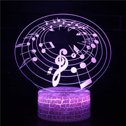 3D Touch Light Night 7 colors remote control - Note de musique #353