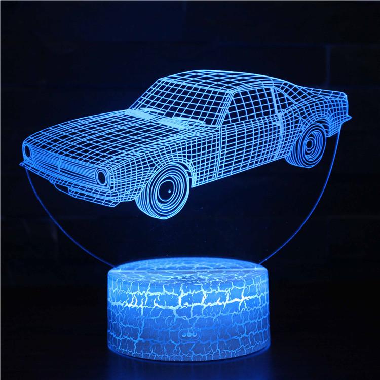 3D Touch Light Night 7 colors remote control - Voiture #113