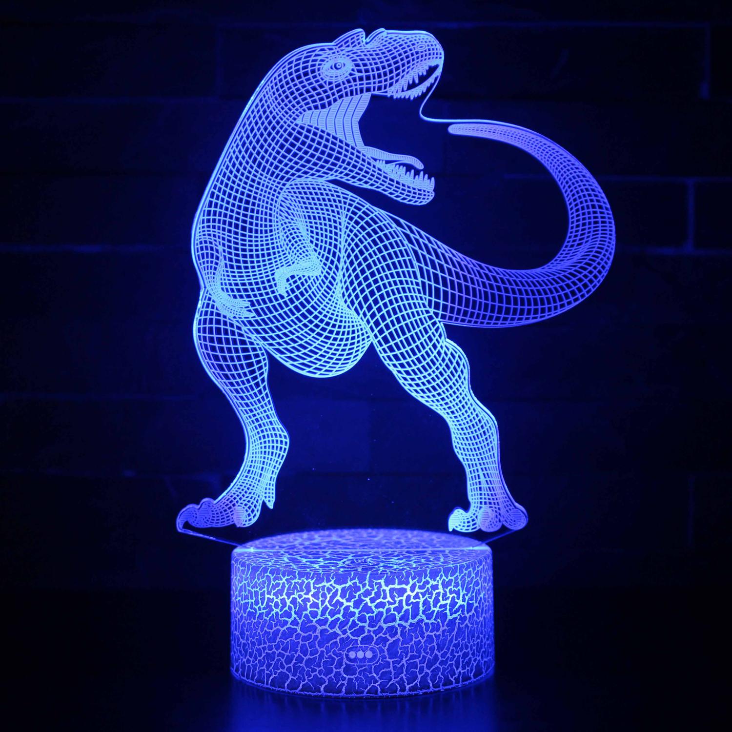 3D Touch Light Night 7 colors remote control - Dinosaur #32