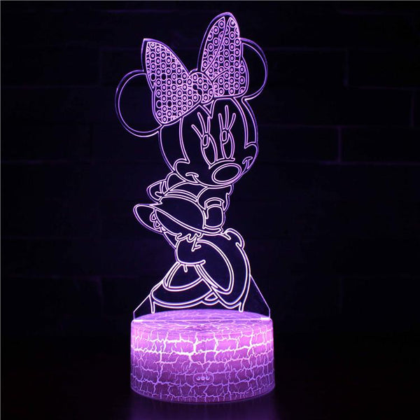 3D Touch Light Night 7 colors remote control - Minnie #488