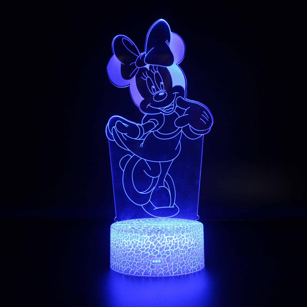 3D Touch Light Night 7 colors remote control - Minnie #490