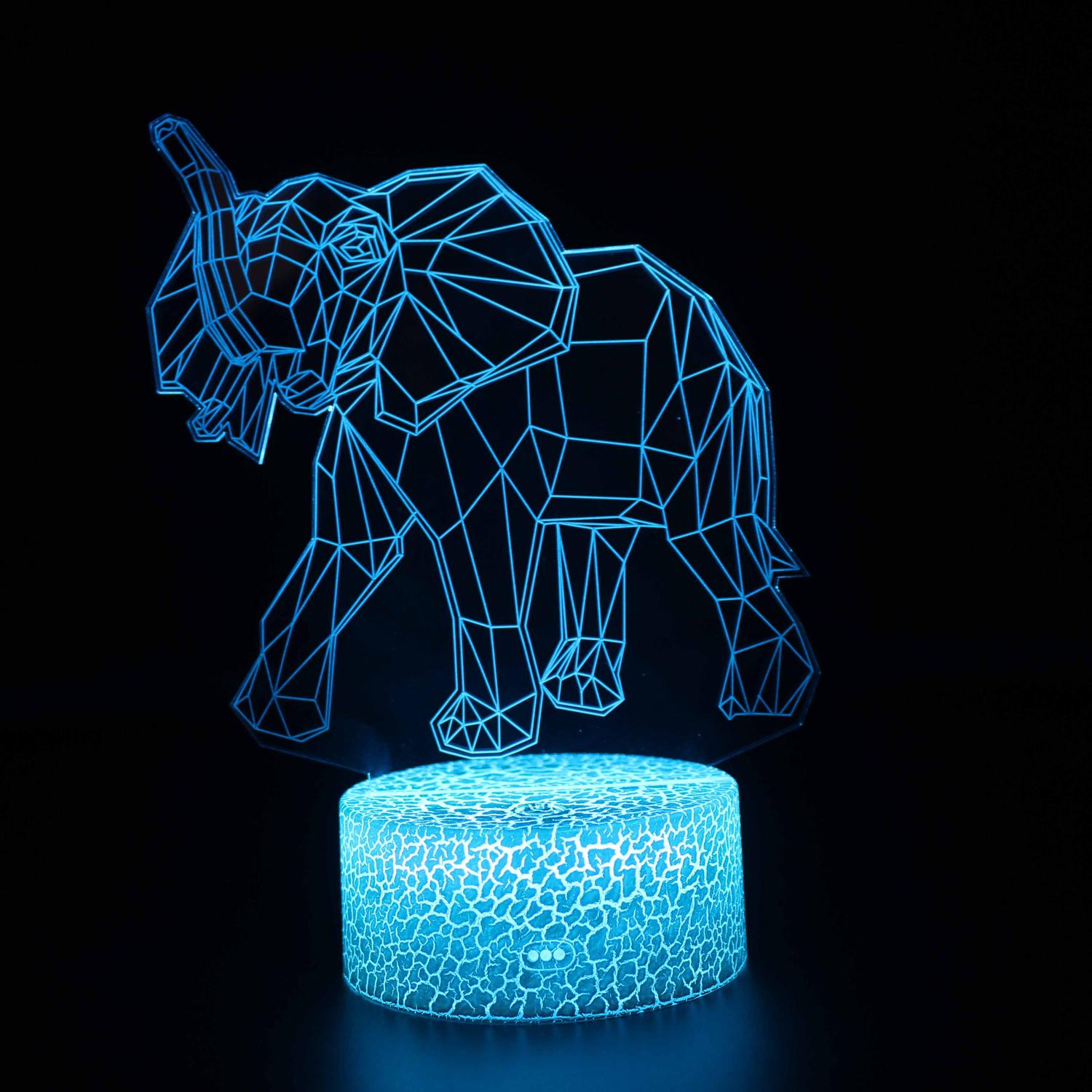 3D Touch Light Night 7 colors remote control - Elephant #464