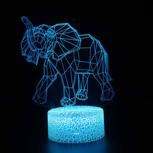 3D Touch Light Night 7 colors remote control - Elephant #464