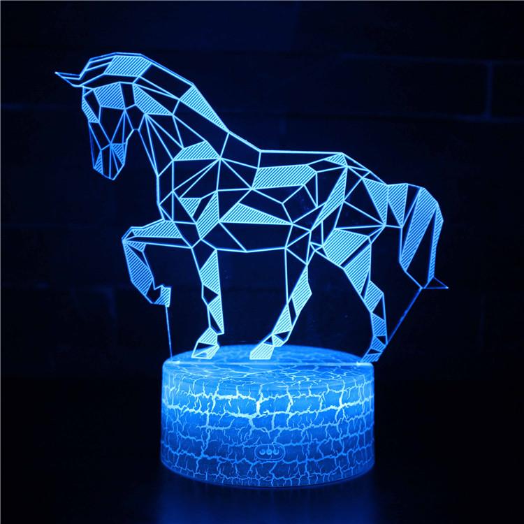 3D Touch Light Night 7 colors remote control - Cheval #469