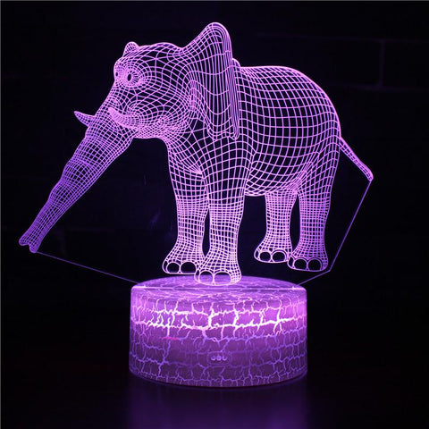 3D Touch Light Night 7 colors remote control - Elephant #465