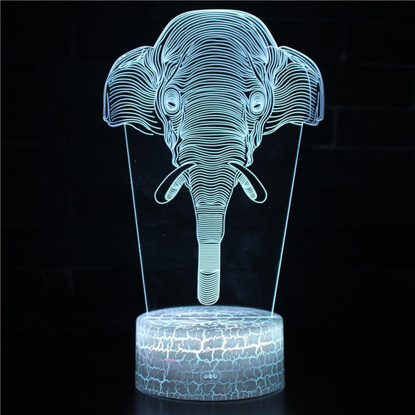 3D Touch Light Night 7 colors remote control - Elephant #466